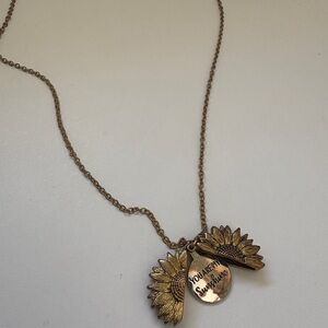 Gold Sunflower Pendant Necklace